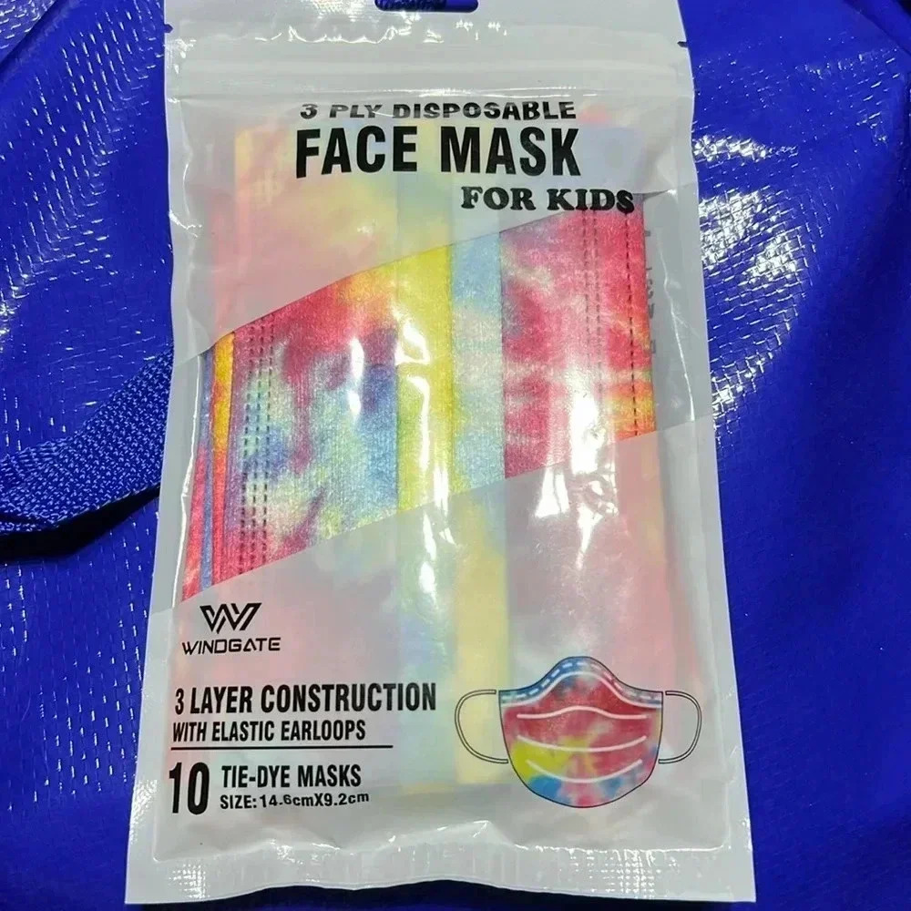 Kids Disposable Face Mask Tie-Dye Prints‎ - 10 pack